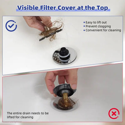 Black Friday Angebot: 49 % Rabatt 🔥 3-in-1 Pop-Up-Badewannenabflussstopfen mit sichtbarem Haarfänger