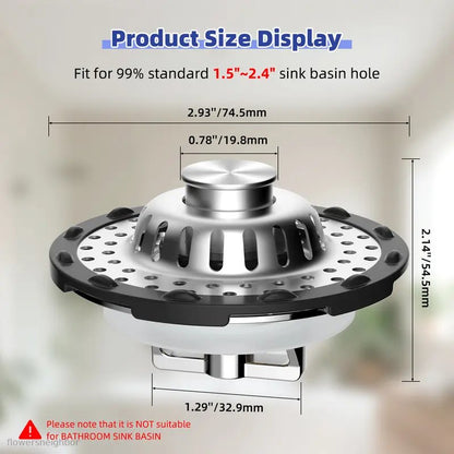 Black Friday Angebot: 49 % Rabatt 🔥 3-in-1 Pop-Up-Badewannenabflussstopfen mit sichtbarem Haarfänger