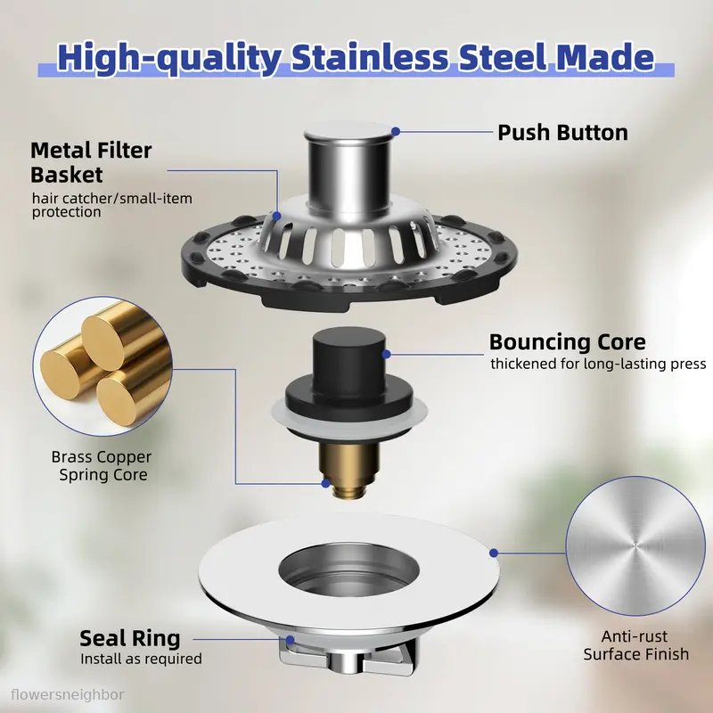 Black Friday Angebot: 49 % Rabatt 🔥 3-in-1 Pop-Up-Badewannenabflussstopfen mit sichtbarem Haarfänger